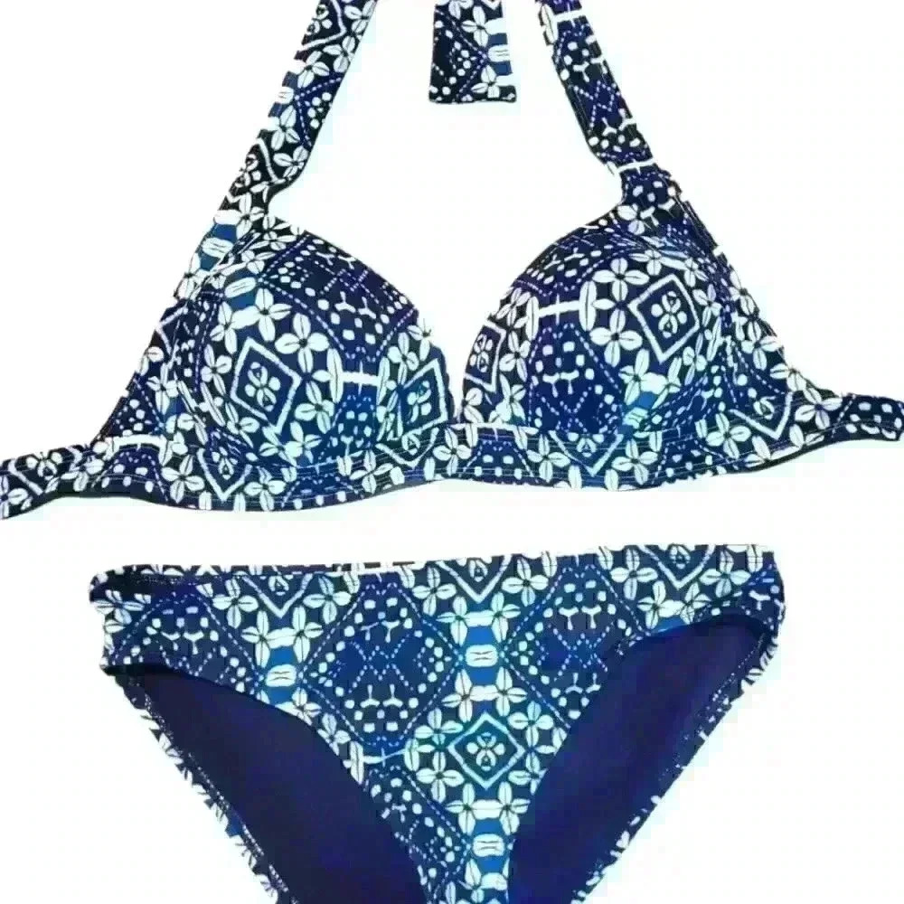 Cowie Diamond blue and white bikini sz medium - Picture 2 of 4